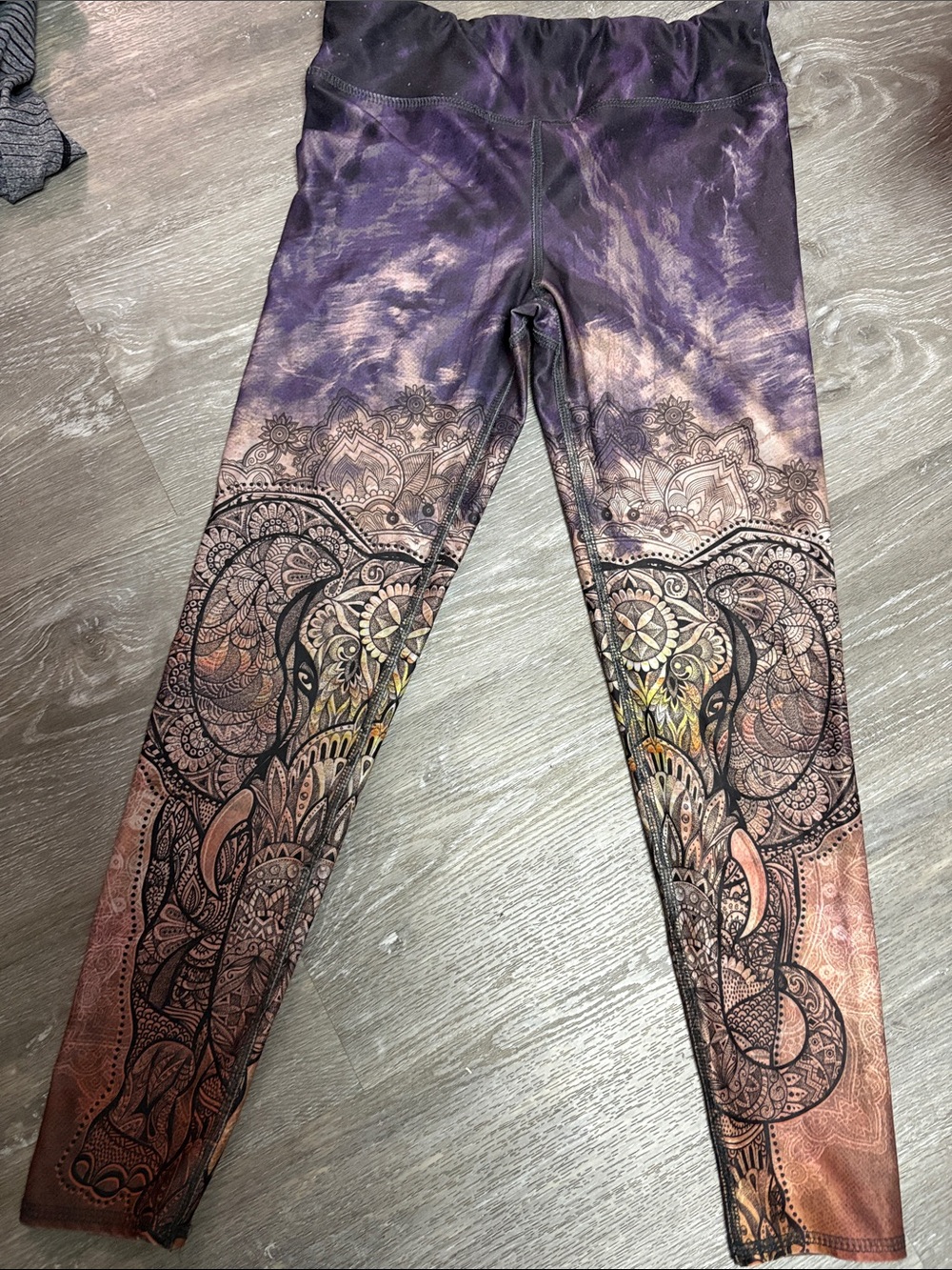 Evolution and Creation Purple Ombre Floral Mandala Leggings